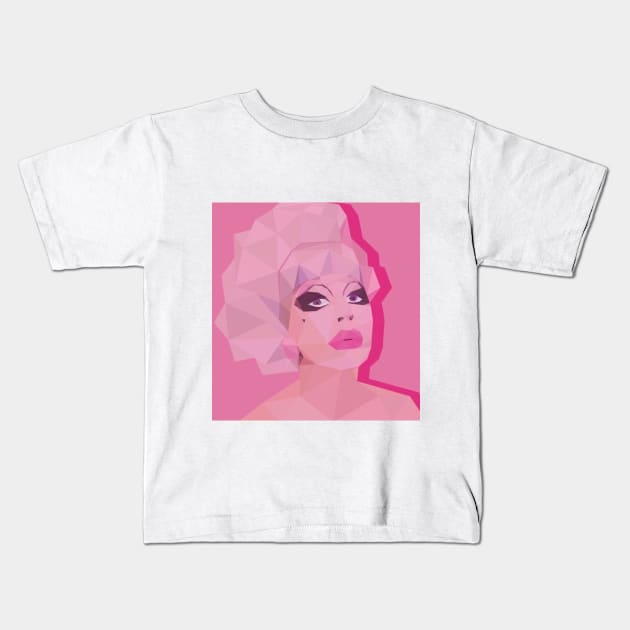 Bianca Del Rio Polygon Design Kids T-Shirt by MaggieCait